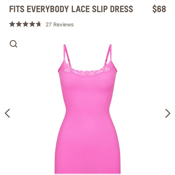 SKIMS fits everybody lace slip dress in neon orchid - Picture 1 of 1